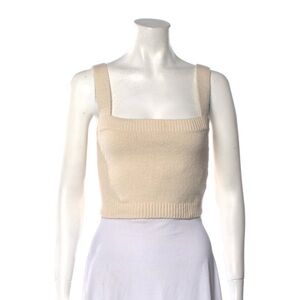 Cream Knit Crop Top